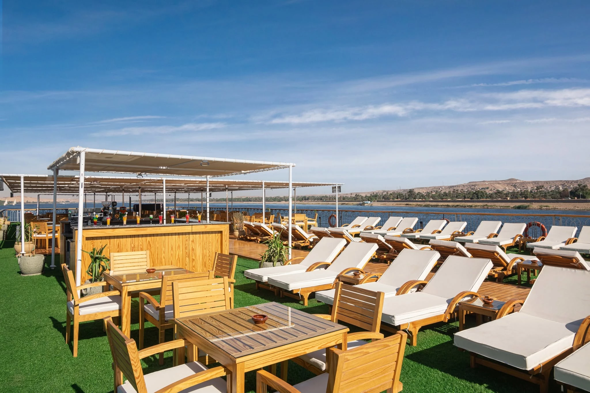 Sun deck of the Nile Capital Nile Cruise Nile cruise